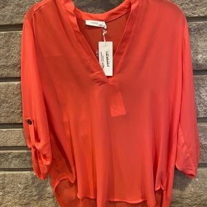 New Lush Pink Drapey Blouse sz S